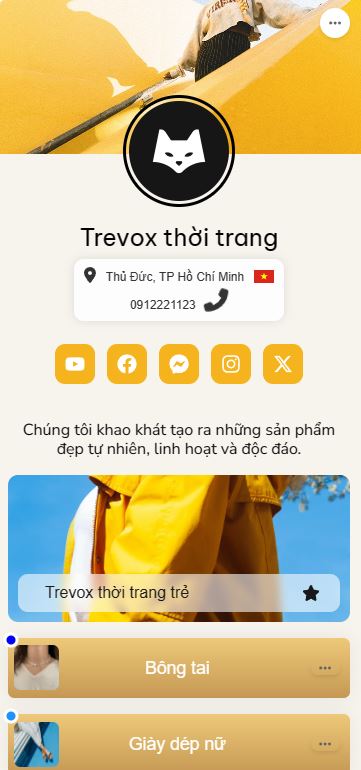 Bio link trevox shop thời trangb