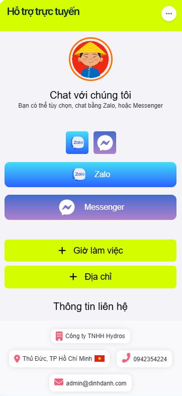 Chat Zalo widget nhúng website