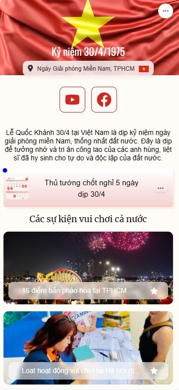 Bio link kỷ niệm 30/4/2024