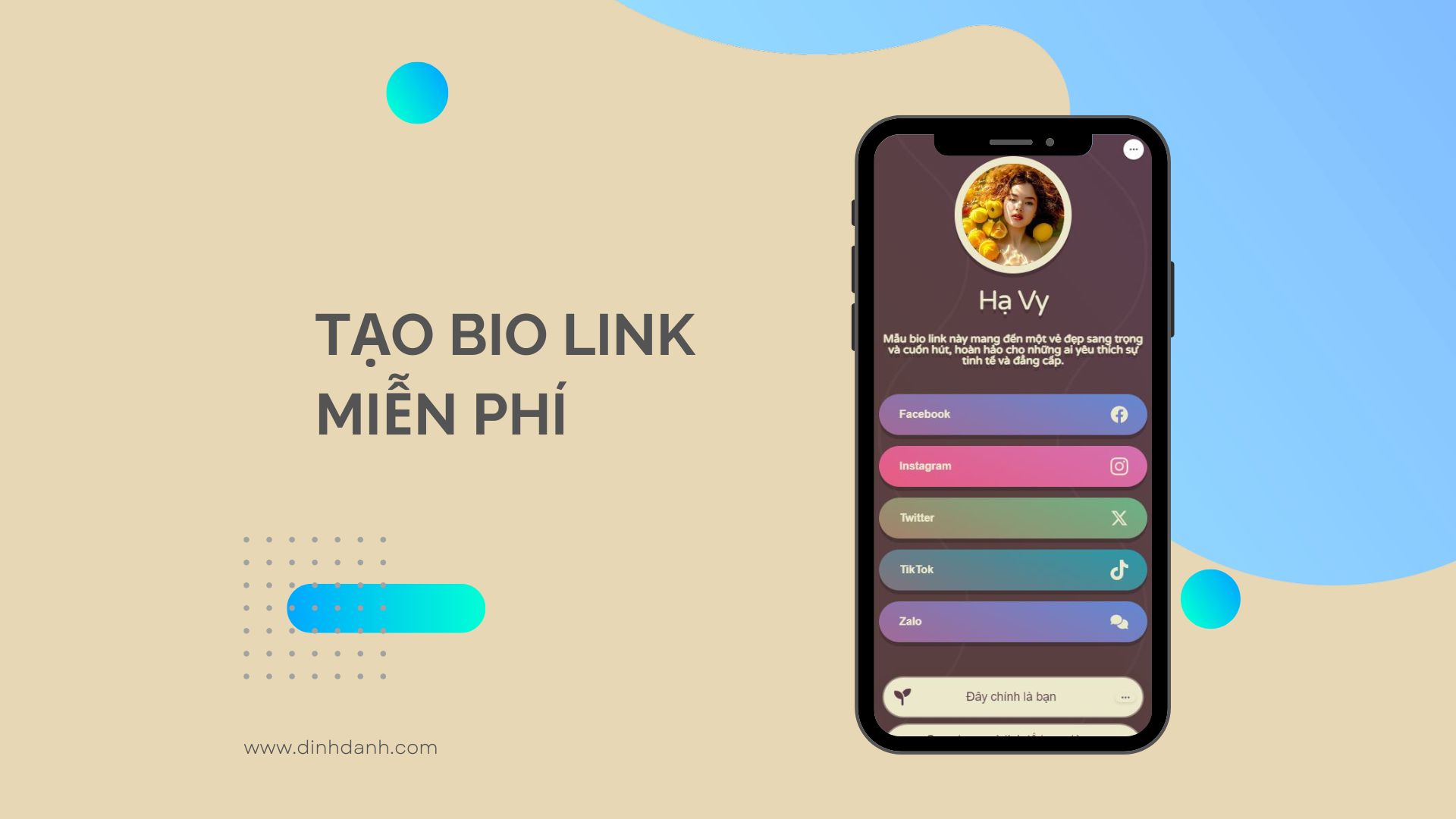 Tạo bio link miễn phí