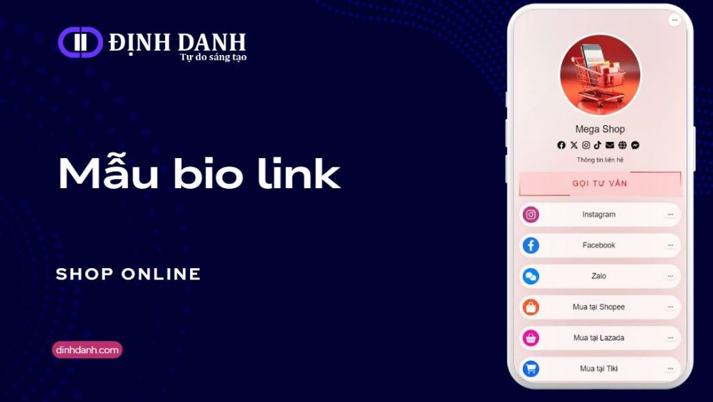 công cụ tạo bio link - Định Danh